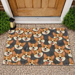 Layered Smiling Corgi Faces Mosaic - Home Decor Gift for Corgi Lover Doormat