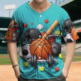 Basketball Soccer Ball Kettlebell Dumbbell - Active Sports Enthusiast Gift Baseball Jersey