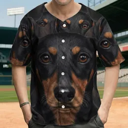 Multiple Realistic Black Tan Dachshund Face Portraits - Dachshund Lover Gift Baseball Jersey