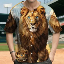 Majestic Lion and Cub African Savanna Landscape - Wildlife Lover Gift Baseball Jersey