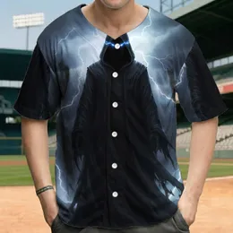 Hooded Figure Lightning Storm Rock Formations - Dark Fantasy Art Collector Gift Baseball Jersey