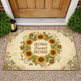 HOME Sweet HOME Sunflowers Butterflies Bees - Farmhouse Home Decor Gift for Garden Lover Doormat