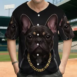 Dark Brown French Bulldog Expressive Eyes Gold Chain - Dog Lover Everyday Canine Gift Baseball Jersey