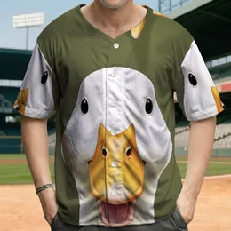 White Duck Heads Yellow Beak Olive Green - Wildlife Lover Gift for Bird Watcher Baseball Jersey