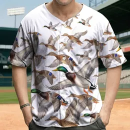 Realistic Flying Mallard Ducks Waterfowl Flock - Wildlife Lover Gift Baseball Jersey