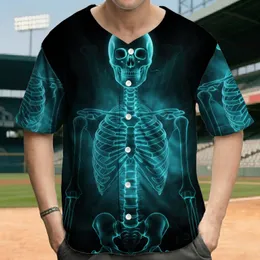 Realistic Torso Skeleton X-ray Glow - Halloween Party Gift for Science Enthusiasts Baseball Jersey