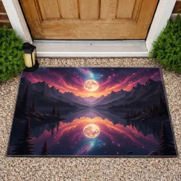 Cosmic Moonlit Lake Mountain Night - Home Decor Gift for Stargazer Doormat