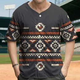 Dark Charcoal Cream Burnt Orange Southwestern Diamond Zigzags - Boho Lifestyle Baseball Jersey