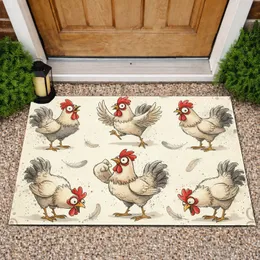 Six Messy Cartoon Chickens - Home Decor Gift for Chicken Lover Doormat