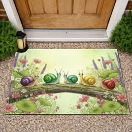 Five Snails Wildflower Garden Branch - Home Decor Gift for Garden Lover Doormat