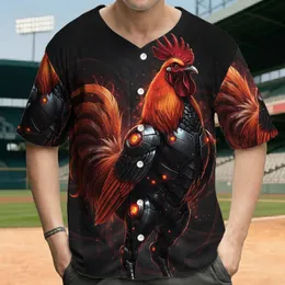 Metallic Cybernetic Armored Rooster - Sci-Fi Fan Gift for Tech Enthusiasts Baseball Jersey