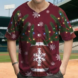 American Football Evergreen Lights Snowflakes - Christmas Holiday Gift Baseball Jersey