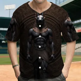 Anubis Statue Ancient Egyptian Temple - Heritage Gift for Egyptology Fan Baseball Jersey