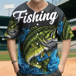 Powerful Green Bass Fish Leaping Water Splashes - Fishing Adventure Angler Gift Baseball Jersey