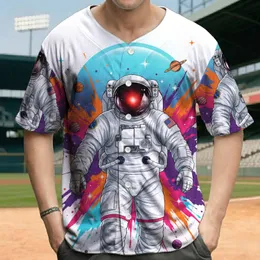 Astronaut American Flag Planets Stars Cosmic Aura - Space Exploration Lover Gift Baseball Jersey