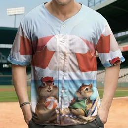 Friendly Chipmunks Relaxing Beach Chair Ocean Umbrella - Wildlife Lover Beach Vacation Gift Baseball Jersey