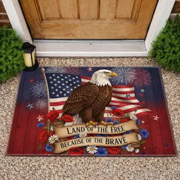 Bald Eagle American Flag Independence Day Gift for Veterans Doormat