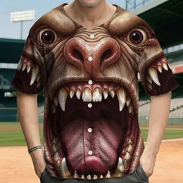 Textured Snout Bulging Eyes Creature Gappy Teeth Wide Mouth Bold Statement Gift Baseball Jersey