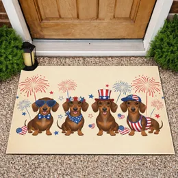 Dachshunds Patriotic Attire Fireworks - Independence Day Gift for Dog Lover Doormat