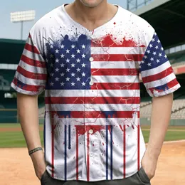 Distressed Grunge American Flag - Independence Day Gift for Veterans Baseball Jersey