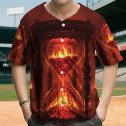 Ornate Hourglass Candelabra Flames Embers - Dark Fantasy Fashion Style Baseball Jersey