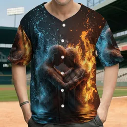 Abstract Textured Figures Fire Water Fusion - Forces of Nature Enthusiast Gift Baseball Jersey
