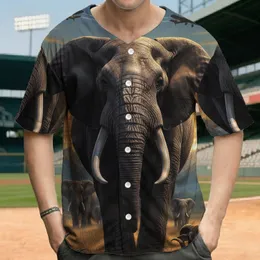 Majestic African Elephant Savannah Pagoda Biplanes Sunset - Wildlife Explorer Gift Baseball Jersey