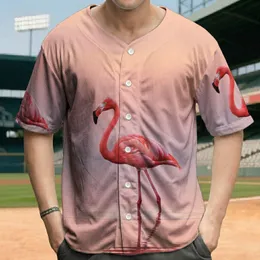 Pink Flamingo Sunset Water - Wildlife Lover Gift for Bird Watchers Baseball Jersey