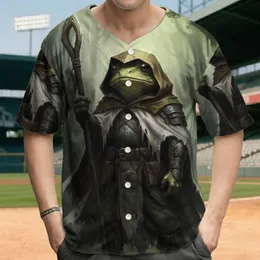 Anthropomorphic Stoic Cloaked Frog Staff Dark Forest - Fantasy Enthusiast Gift Baseball Jersey