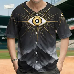 All-Seeing Eye Golden Ray Dramatic Mountain Landscape - Explorer Lifestyle Gift Baseball Jersey