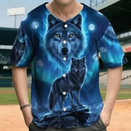 Grey Wolf Pack Snow Mountain Aurora - Wildlife Lover Gift for Wolf Lovers Baseball Jersey