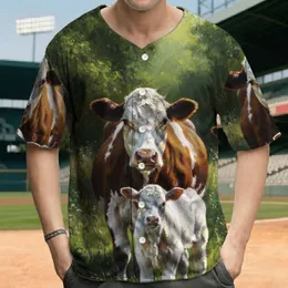 Majestic Brown White Cow Calf Group Green Foliage - Farmhouse Home Decor Gift for Cow Lover Baseball Jersey