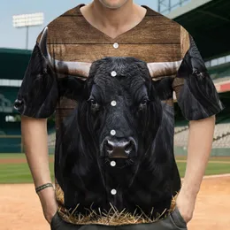 Black Bull Prominent Horns Dry Straw - Farmhouse Decor Gift for Bull Lover Baseball Jersey