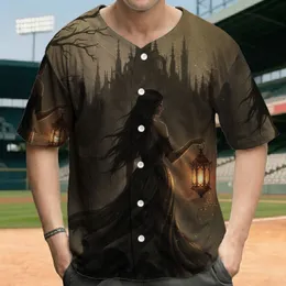 Ethereal Woman Dark Gown Antique Lantern Gothic City - Dark Fantasy Enthusiast Gift Baseball Jersey