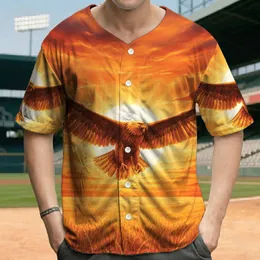 Majestic Golden Eagle Sunset Sky Grain Field - Wildlife Lover Gift for Bird Admirers Baseball Jersey