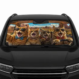 Funny Cats Windshield Heat Dissipation Universal Protector - Car Interior Upgrade Father Present Car Sunshade
