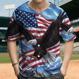 Majestic Bald Eagle American Flag Baseball in Dynamic Flight - Independence Day Gift for Veterans Baseball Jersey
