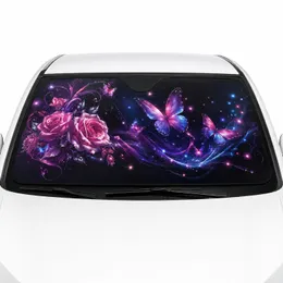 Purple Butterfly Car Interior Upgrade - Road Trip Travel Essentials for Commuters Car Sunshade