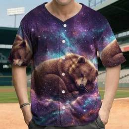 Sleeping Bear Cub Cosmic Nebula - Wildlife Lover Space Admirer Gift Baseball Jersey