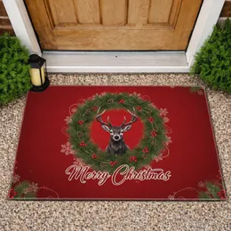 Majestic Deer Antler Christmas Wreath - Merry Christmas Holiday Gift Doormat