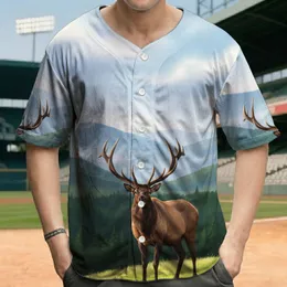 Majestic Bull Elk Grassy Hillside Mountain Vista - Wildlife Lover Gift Baseball Jersey
