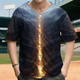 Glowing Valley Canyon Fractal Rocks - Travel Adventure Gift Baseball Jersey