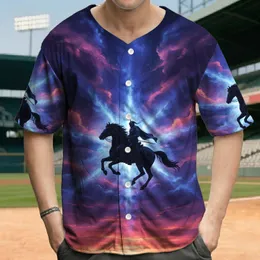 Dark Horse Warrior Cosmic Nebula Mountain - Adventure Seeker Gift Baseball Jersey