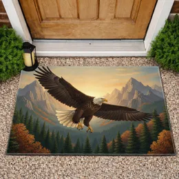 Bald Eagle Alpine Forest Autumn Mountain Sky - Home Decor Gift for Wildlife Lovers Doormat