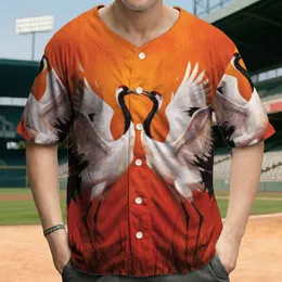 Red-Crowned Cranes Marsh Reeds - Wildlife Lover Gift for Bird Watchers Baseball Jersey