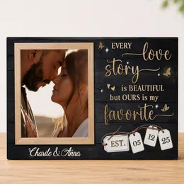 Custom Couple Photo Canvas, Personalized Anniversary Gift, Love Story Wall Art