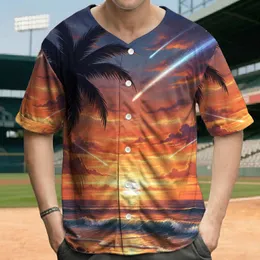 Meteors Tropical Beach Sunset - Summer Vacation Gift for Beach Lovers Baseball Jersey