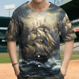 Majestic Tall Ship Turbulent Sea - Seafaring Adventure Gift Baseball Jersey