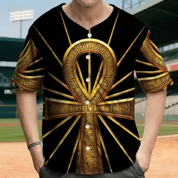 Ankh Symbol Golden Rays Spiritual Lifestyle for History Lover Baseball Jersey