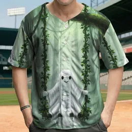 Ancient Forest Towering Vine Swing Friendly Ghost - Fantasy Lover Gift Baseball Jersey